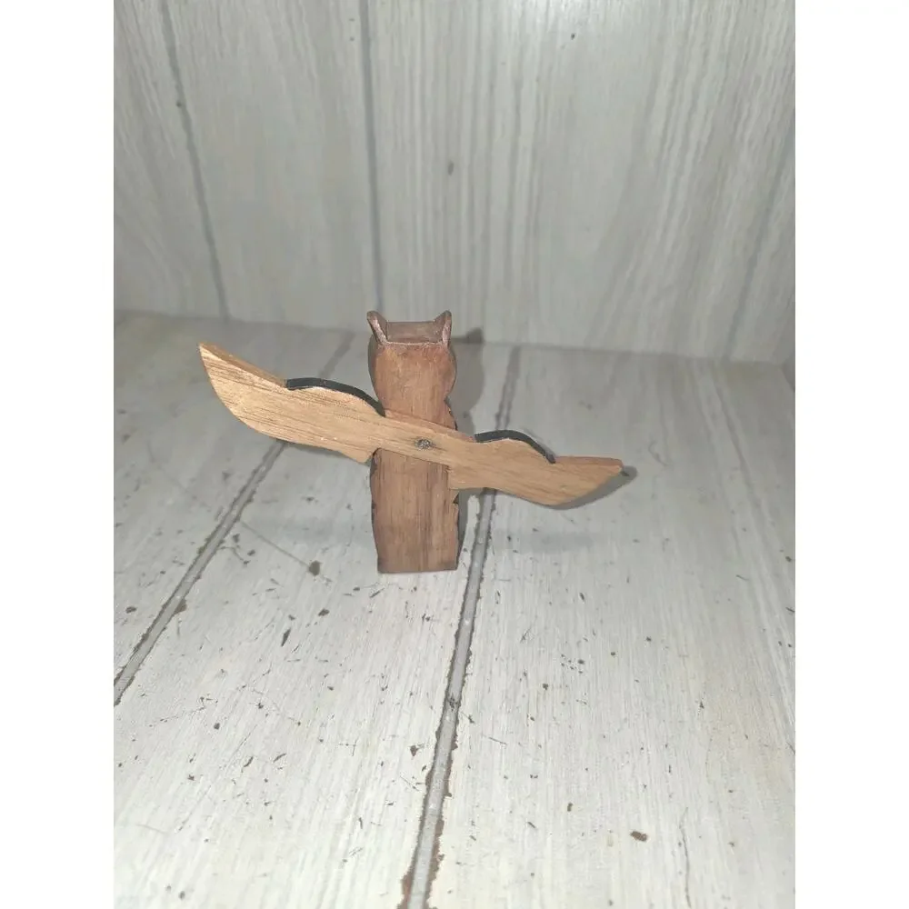 Vintage Alaskan Hand Carved Cedar Totem Pole 4